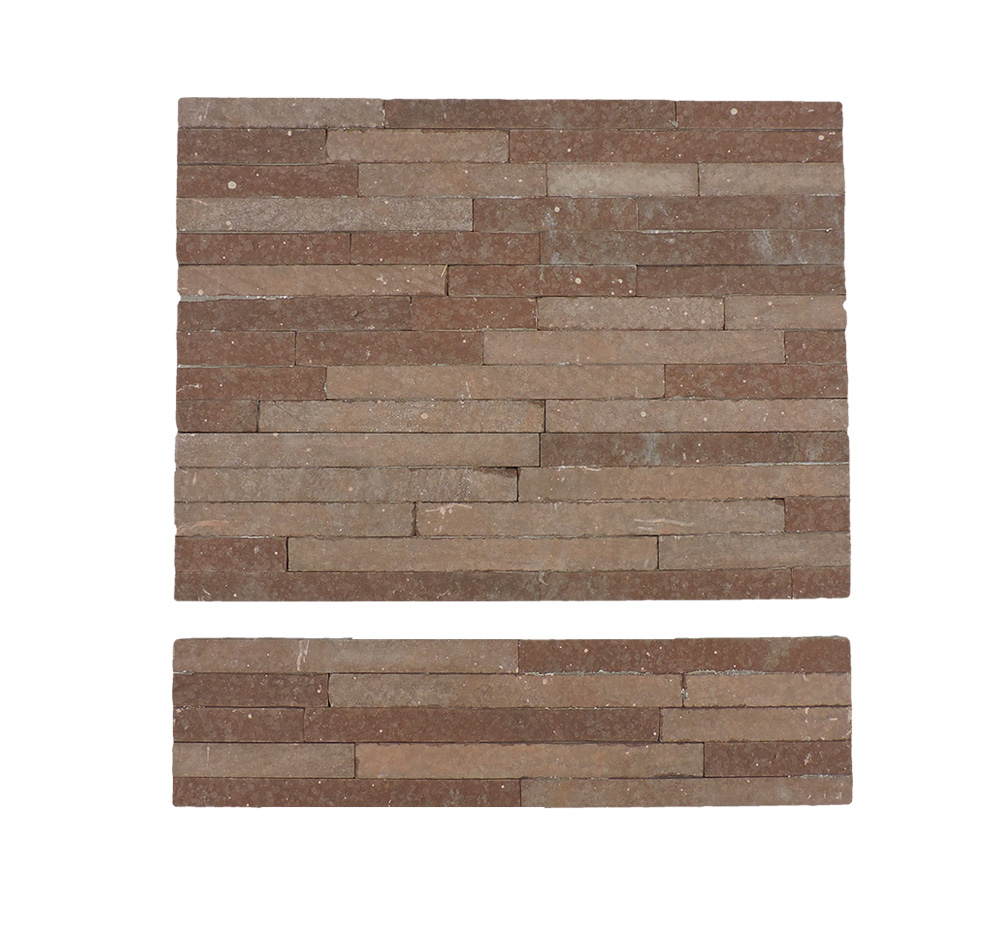 Panel Veneer Dinding Eksterior/Ubin Slate Natural/Dinding Kultur Budaya Batu/Batu Ledges Alpine Rusty